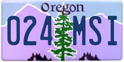 OR license plate 024MSI