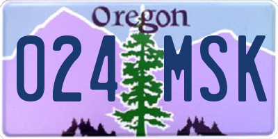 OR license plate 024MSK
