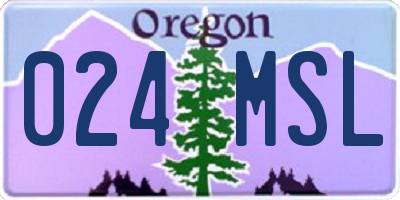 OR license plate 024MSL
