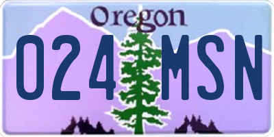 OR license plate 024MSN