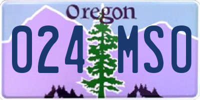 OR license plate 024MSO