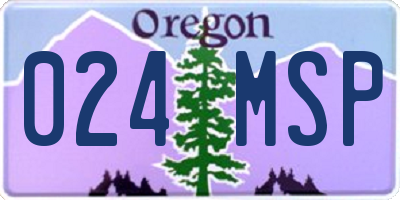 OR license plate 024MSP