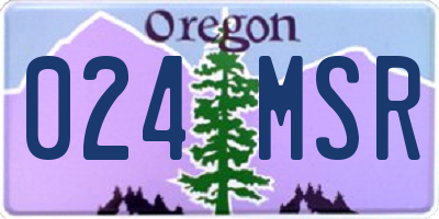 OR license plate 024MSR