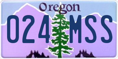 OR license plate 024MSS