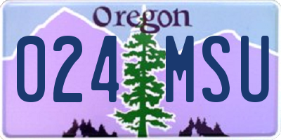 OR license plate 024MSU