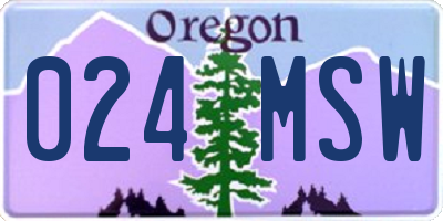 OR license plate 024MSW