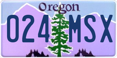 OR license plate 024MSX