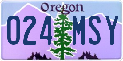 OR license plate 024MSY