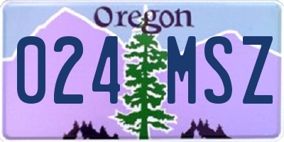 OR license plate 024MSZ