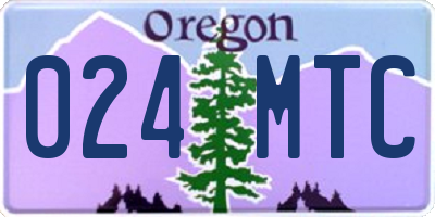 OR license plate 024MTC