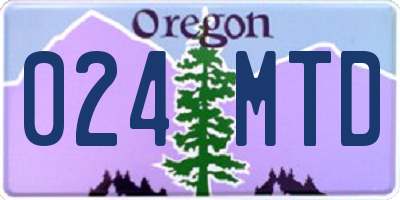 OR license plate 024MTD