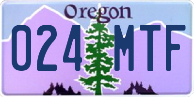 OR license plate 024MTF