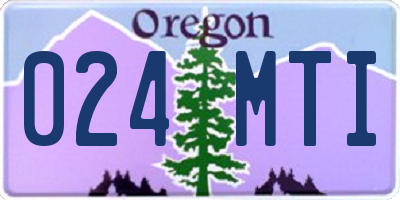 OR license plate 024MTI