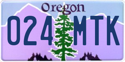 OR license plate 024MTK