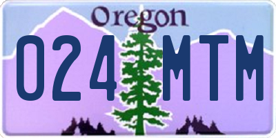 OR license plate 024MTM