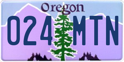OR license plate 024MTN