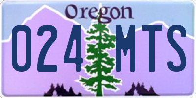 OR license plate 024MTS