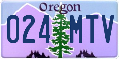 OR license plate 024MTV