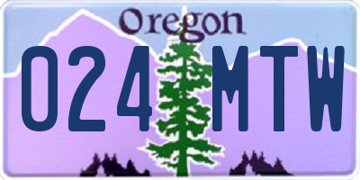 OR license plate 024MTW