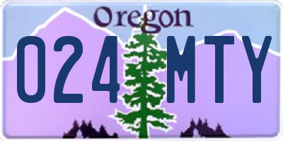 OR license plate 024MTY