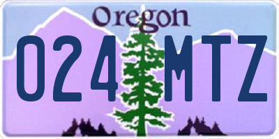 OR license plate 024MTZ