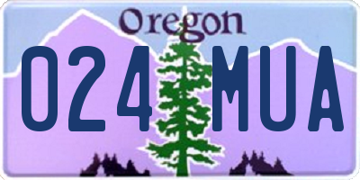 OR license plate 024MUA