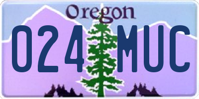 OR license plate 024MUC