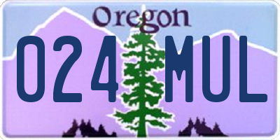 OR license plate 024MUL