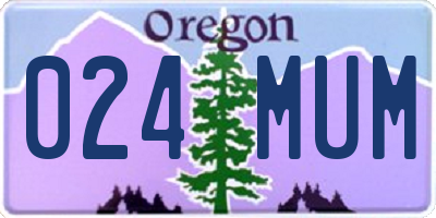 OR license plate 024MUM