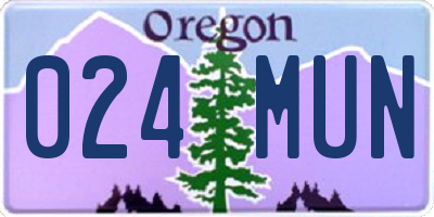 OR license plate 024MUN