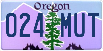 OR license plate 024MUT