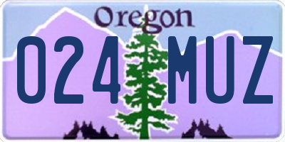 OR license plate 024MUZ