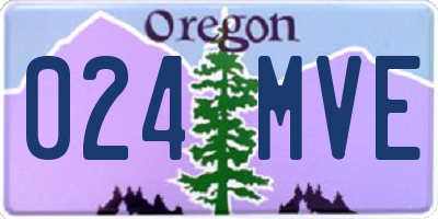 OR license plate 024MVE