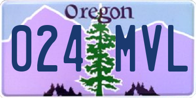 OR license plate 024MVL