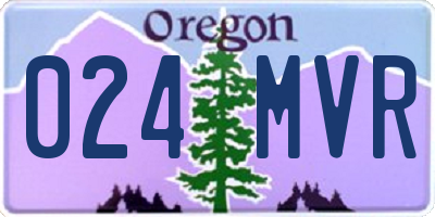 OR license plate 024MVR