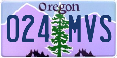 OR license plate 024MVS