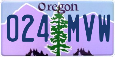 OR license plate 024MVW