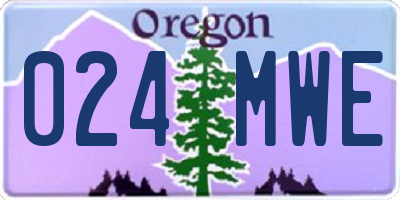 OR license plate 024MWE