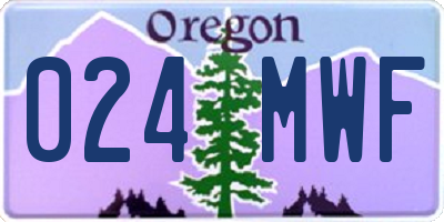 OR license plate 024MWF