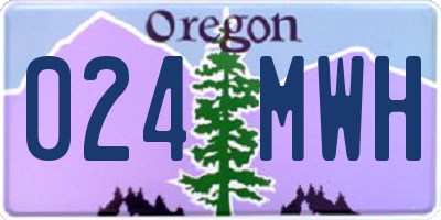 OR license plate 024MWH