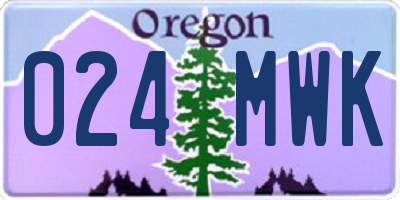 OR license plate 024MWK