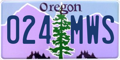 OR license plate 024MWS