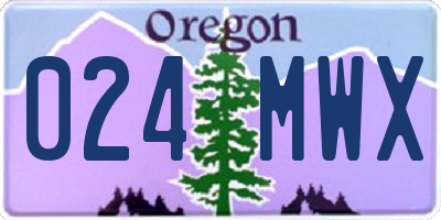 OR license plate 024MWX