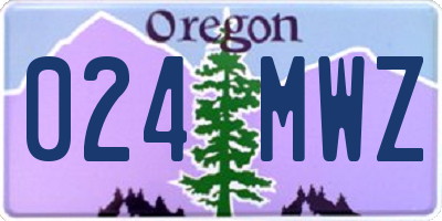 OR license plate 024MWZ