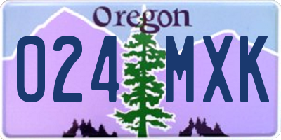 OR license plate 024MXK