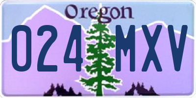 OR license plate 024MXV
