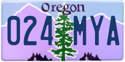 OR license plate 024MYA