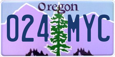 OR license plate 024MYC