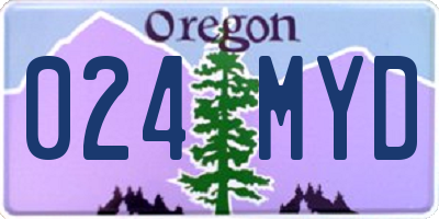OR license plate 024MYD