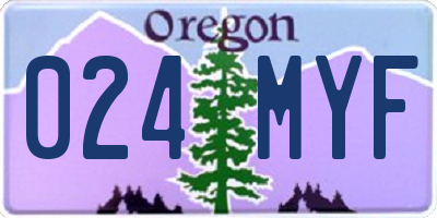 OR license plate 024MYF
